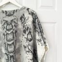 Chico's  Grey White Snake Print Cozy Embellished V Neck Poncho Sweater S/M Photo 10