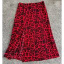 Abound  Women's Red Black Animal Print Flare Midi Skirt Size S Photo 0