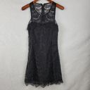 TCEC  Women Dress Size M Black Eyelash Scallop Lace Sleeveless Open Back Cocktail Photo 11