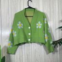 Daisy Cropped  Floral Oversized Cardigan One Size Photo 0