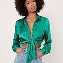 Nasty Gal Kelly Green Silk Top Photo 1