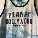 American Apparel  Planet Hollywood Blue White Tie Dye Sleeveless Tank Top Large Photo 3