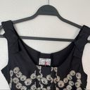 Yoana Baraschi Baraschi Sleeveless Silk Flowered Pleated Black Tie Top Size Small Photo 6