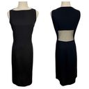 Emporio Armani  100% Wool Sheer Mesh Back Shift Midi Dress Black size 44/US12 Photo 1