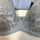 Natori  Bra Womens 32DD Blue Flora Contour Underwire Floral Lace Mesh Photo 2