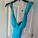 La Blanca  NEW one piece Island Goddess Strap Cross-Back in Turquoise size 6 Photo 6