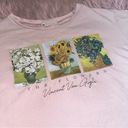 French Pastry Womens Small Vincent Van Gogh Pink Flowers Cropped T Shirt Photo 1