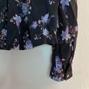 Rebecca Minkoff  Blouse Maggie Top Button Front & Neckties Sz L NWT Floral Black Photo 13