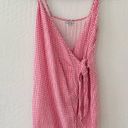 Rails  Pink Gingham Check Malia Linen Blend Wrap Front Tie Strappy Tank Dress M Photo 2