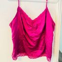 Worthington Vintage hot pink silk lingerie lace top Photo 0