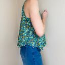 secret treasures Turquoise Hippie Floral Cropped Oversized Tank Top Photo 4