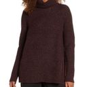 Sweaty Betty  Shakti dark plum cowl neck side slit sweater medium Photo 0