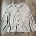 Oak + Fort  Button Down V-Neck Long Sleeve Shirt Photo 0