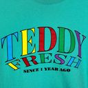 Teddy Fresh Teal Blue Short Sleeve Colorful Spellout Logo Graphic T-Shirt Photo 1