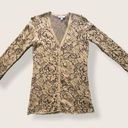 Isaac Mizrahi  Live! Cream Floral Cardigan XXS Photo 0