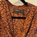 Theory  Blouson Sleeve Scarf Neck Silk Blouse in Rust Multi Color | S Photo 5