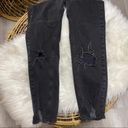 ASOS  High Rise Farleigh 'Slim' Mom Distressed Denim Jeans Washed Black Size 26 Photo 11