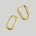 Madewell NWT  Carabiner Large Hoop Earrings Vintage Gold Photo 0