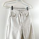 ZARA  Cropped High Rise Straight Leg Jeans White 2 Photo 6