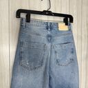 ZARA  High Rise Straight Wide Leg Distressed Jeans size 2 Long Photo 5