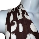 Cache  Brown White Damask Tie Back Sleeveless Blouse EUC Size Medium Photo 2