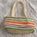 The Sak  purse cream with multicolor stripes rainbow stripes mini bag knit fabric Photo 2