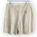 American Vintage Vintage Tehama Pale Yellow Floral Linen Cotton Pleated High Waisted Shorts 29 Photo 4