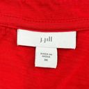 J.Jill  Henley Tank Shirt Women's Medium Red Orange V Neck Sleeveless Photo 3