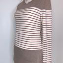 Hount Small Long Sleeve Striped Top Shirt Brown/Cream Tunic Length Casual Basic Photo 1