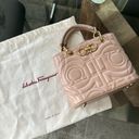 Salvatore Ferragamo  Gancino Leather Top-Handle Bag, Blush Pink UNIQUE! Sold Out Photo 14