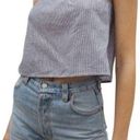 Brandy Melville Blue and white striped strapless crop top Photo 0