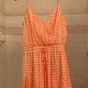 Altar'd State Altar’d State Orange Gingham Romper Size M Photo 0