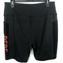 Bebe NEW  Sport Net Mesh Pocket Biker Shorts in Black/Hibiscus Women's Plus Sz 2X Photo 4