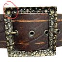 Hache Leather Belt Thick Waist Western Embellished Brown Women’s Size 90/105 Photo 11