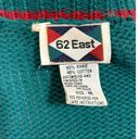 62 East Vintage 80s Teal Retro Knit Sweater Cardigan Multiple Size M Photo 4