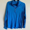 Nike  dri-fit women’s quarter zip blue long sleeve size large Photo 0