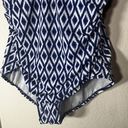 Coastal Blue  Bathing Swim Suit Size XL 16/18 Blue Ikat One Piece built in bra Photo 2