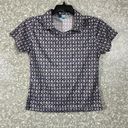 Vintage Blue Mardi Gras  Diamond Patterned Collared Baby Tee - Size S/M - Cropped Photo 0