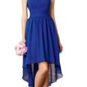 Alfred Angelo Hi Lo Bridesmaids Dress Navy Blue | Size 4 Photo 0