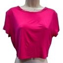 H:ours  Revolve hot pink shirt sleeve crop tee Photo 0