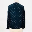 Something Navy  Easy Volume black geometric dot button up ruffle sleeve top Photo 4