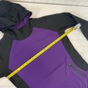 Second Skin  Scuba Hoodie Sweatshirt Womens Purple Black Colorblock Size L Photo 5