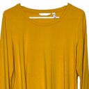 Isaac Mizrahi  Mustard Yellow Gold Long Sleeve Button Detail Top Photo 1