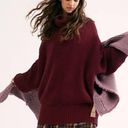 Free People NWT  Oversized Ribbed Chunky Knit Turtleneck‎ Pullover Sweater Sz XS Photo 2