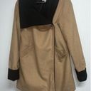 Thread and Supply  Womens Coat Size M Cognac Tan Black Double Breasted Button Photo 0