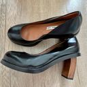 & Other Stories Leather Wooden Heel Pumps Shoes Black Leather Size 37 Photo 0