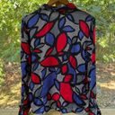 Oscar de la Renta  Women's 100% Silk Geometric Print Blouse Size 16 Photo 1