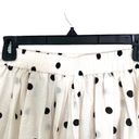 H&M  White Cream Black Polka Dot Elastic Waist Maxi Skirt Size Small Photo 6