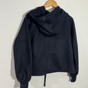 prAna Ziller Sweatshirt Boxy Oversized Wool Blend Navy Athletic Hoodie Small Photo 8