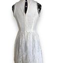 Alya Francesca's  Womens Dress Sz XS White Eyelash Lace Fit and Flare High Neck Photo 2